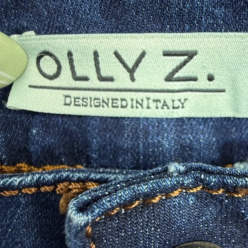 Olly Z. Womens Distressed Denim Mini Skirt Dark Wash Raw‎ Hem M New Y2K edgy